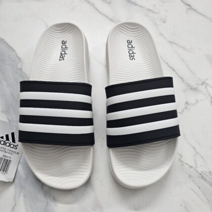 Double soft sole preimum Adidas Slipper White Black