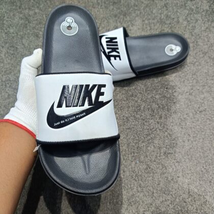 Nike Just do it Slipper for men White  Black