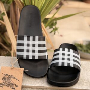 Premium Quality Burberry  Slipper -Black white
