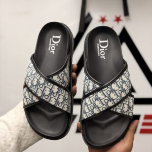 Premium Quality Dior Slipper -Black white