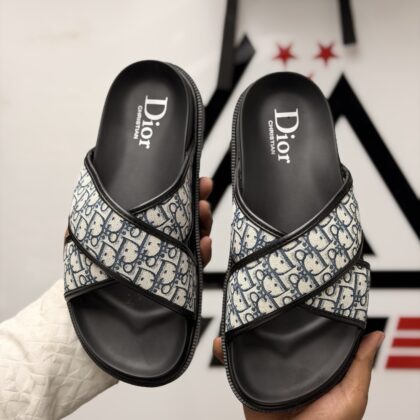Premium Quality Dior Slipper -Black white