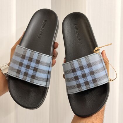 Premium Quality Burberry  Slipper -Black Blue